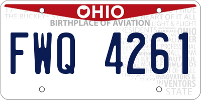 OH license plate FWQ4261