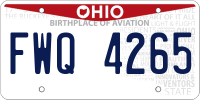 OH license plate FWQ4265