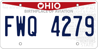 OH license plate FWQ4279