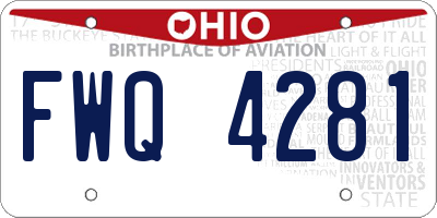 OH license plate FWQ4281