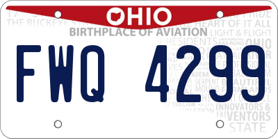 OH license plate FWQ4299
