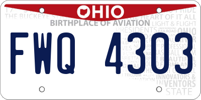 OH license plate FWQ4303