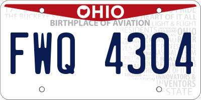 OH license plate FWQ4304