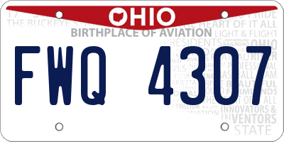 OH license plate FWQ4307