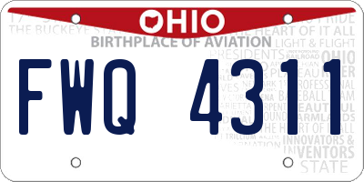 OH license plate FWQ4311