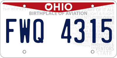 OH license plate FWQ4315