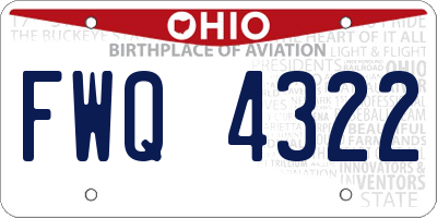 OH license plate FWQ4322
