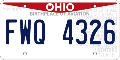 OH license plate FWQ4326
