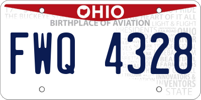 OH license plate FWQ4328