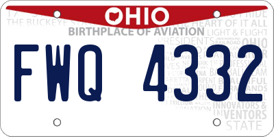 OH license plate FWQ4332