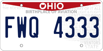 OH license plate FWQ4333