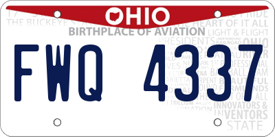 OH license plate FWQ4337