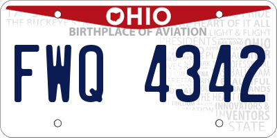 OH license plate FWQ4342
