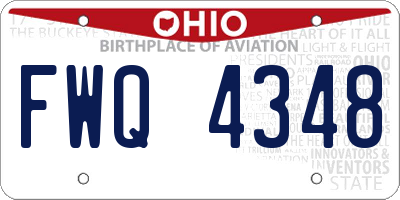 OH license plate FWQ4348