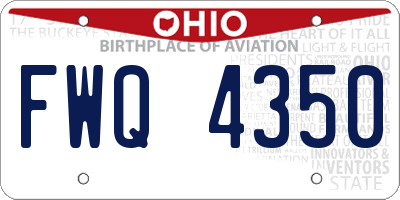 OH license plate FWQ4350