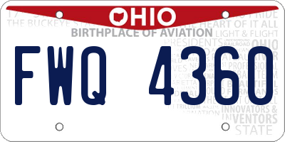 OH license plate FWQ4360