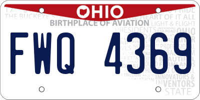 OH license plate FWQ4369