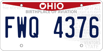 OH license plate FWQ4376
