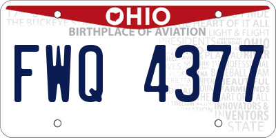 OH license plate FWQ4377