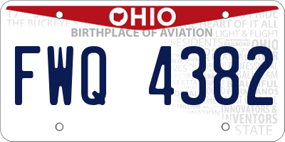 OH license plate FWQ4382