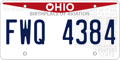 OH license plate FWQ4384