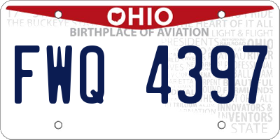 OH license plate FWQ4397