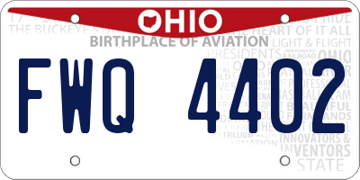 OH license plate FWQ4402