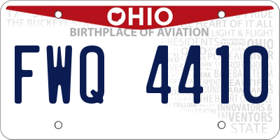 OH license plate FWQ4410