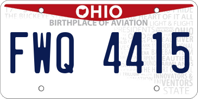 OH license plate FWQ4415