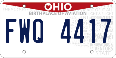 OH license plate FWQ4417
