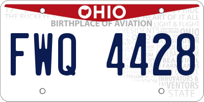 OH license plate FWQ4428