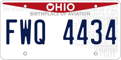 OH license plate FWQ4434