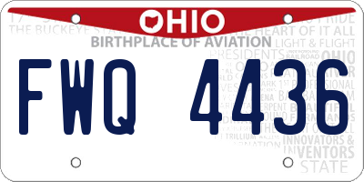 OH license plate FWQ4436