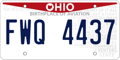OH license plate FWQ4437