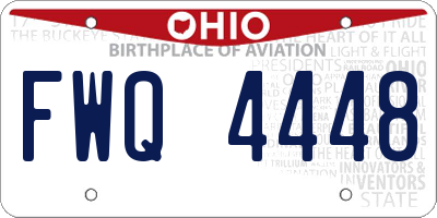 OH license plate FWQ4448