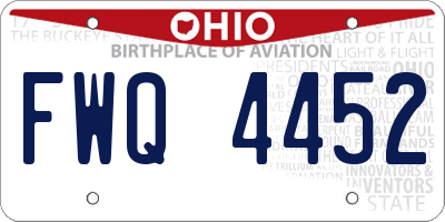 OH license plate FWQ4452