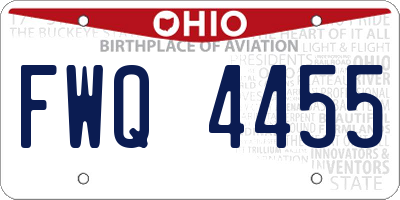 OH license plate FWQ4455