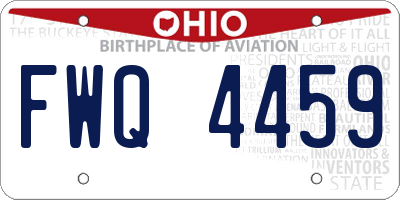 OH license plate FWQ4459