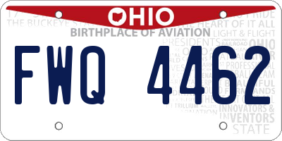 OH license plate FWQ4462