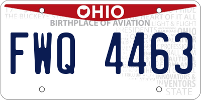 OH license plate FWQ4463