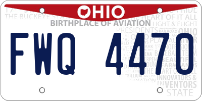 OH license plate FWQ4470