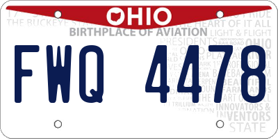 OH license plate FWQ4478