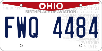 OH license plate FWQ4484