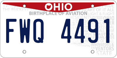 OH license plate FWQ4491