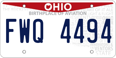 OH license plate FWQ4494