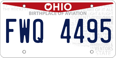 OH license plate FWQ4495