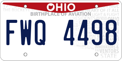 OH license plate FWQ4498