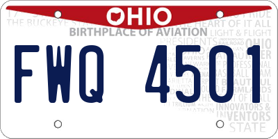 OH license plate FWQ4501