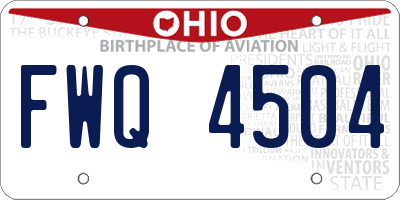 OH license plate FWQ4504