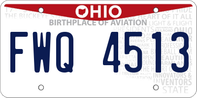 OH license plate FWQ4513